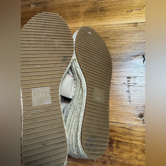 Eileen Fisher Women’s Willow Tumbled Leather Wedge Espadrille Sandals Nude 9.5‎ - Picture 10 of 14